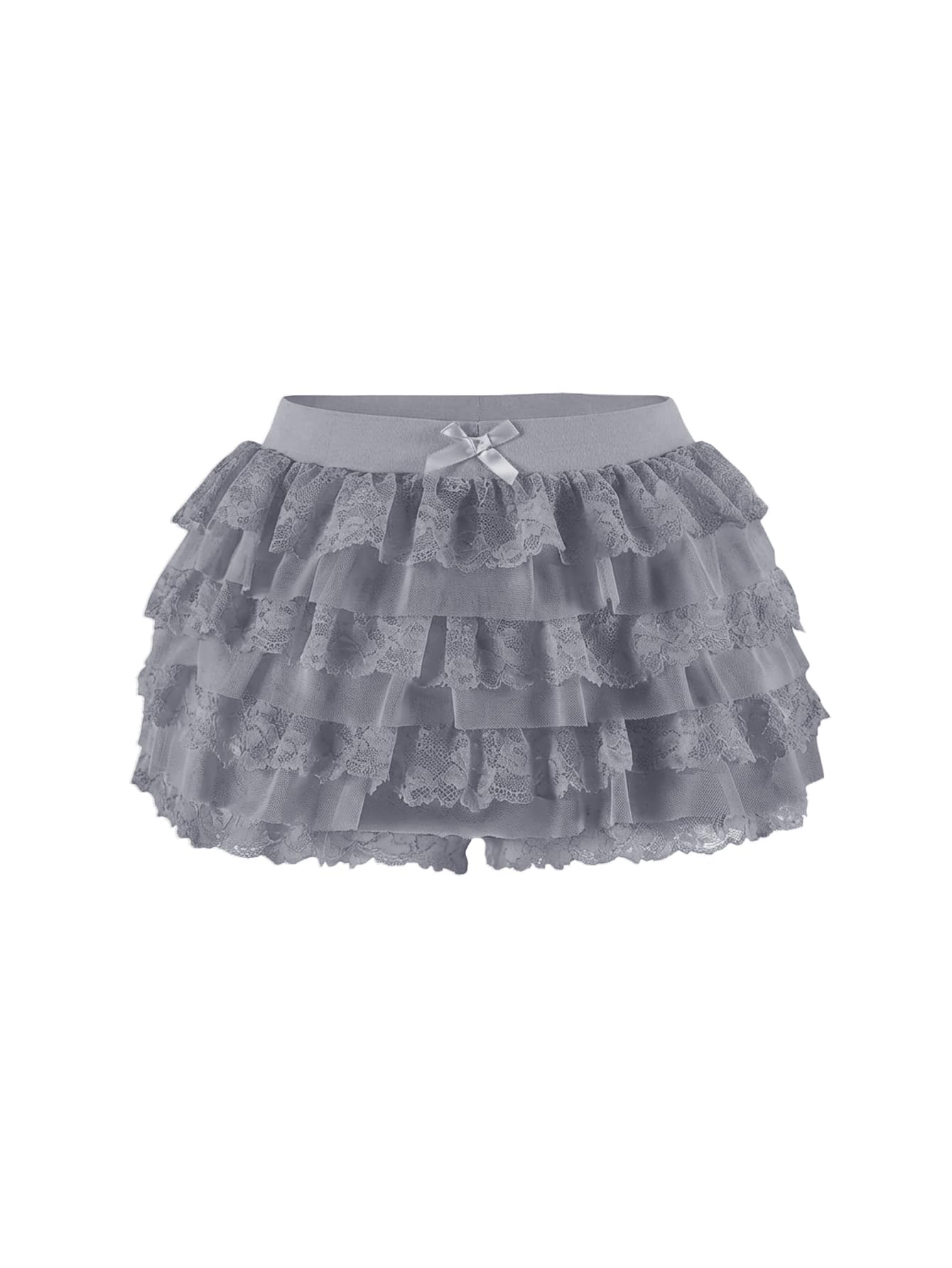 Women Y2K Lace Multi-Layered Bloomers Lolita Ruffle Shorts Cute Mini Skirt