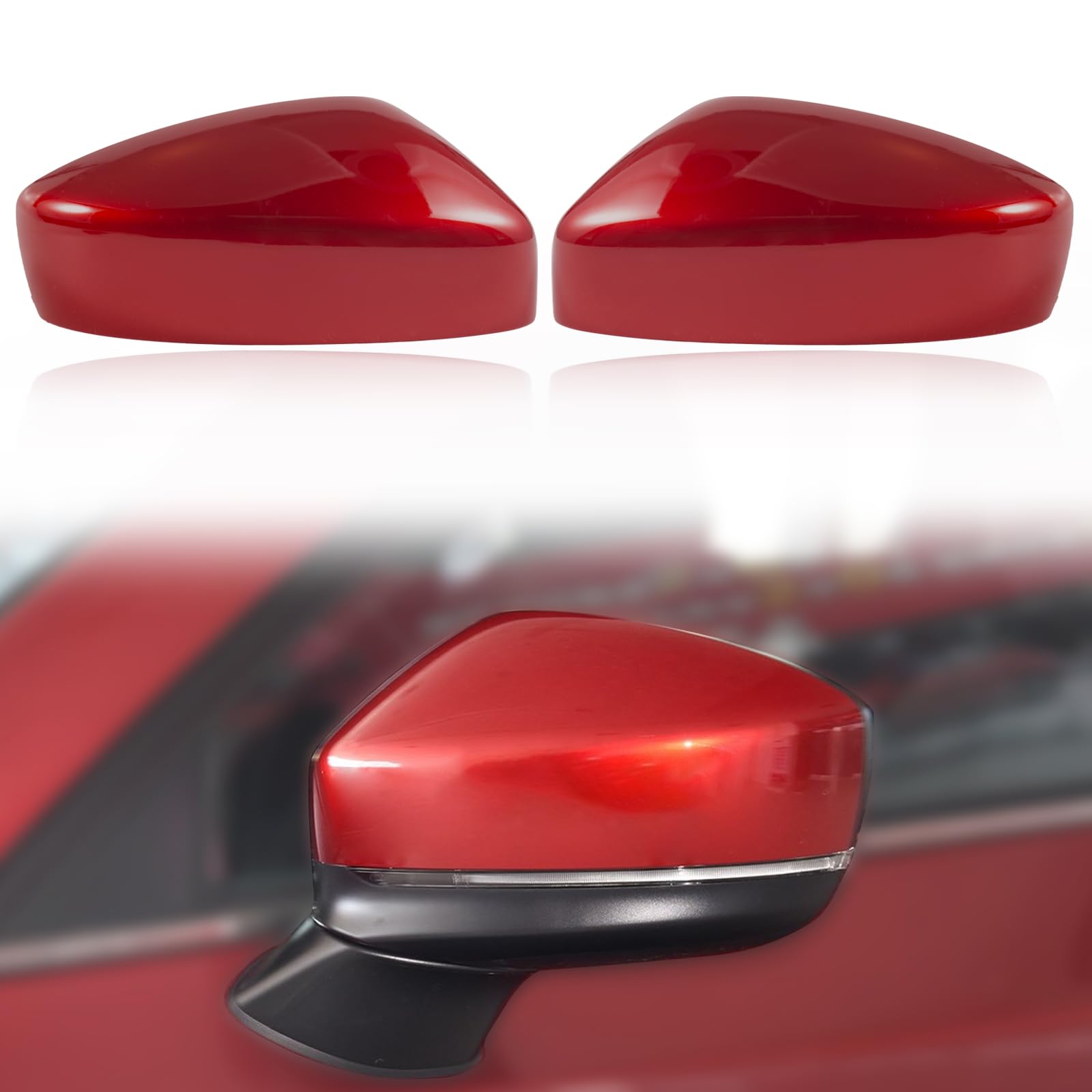 CZShiYueCar Rearview Mirror Cover Cap Housing Protective Cover for Exterior Mirrors Fit for Mazda CX-5 CX5 2017 2018 2019 2020 2021 Car Accessories (Red, Right Passenger Side)