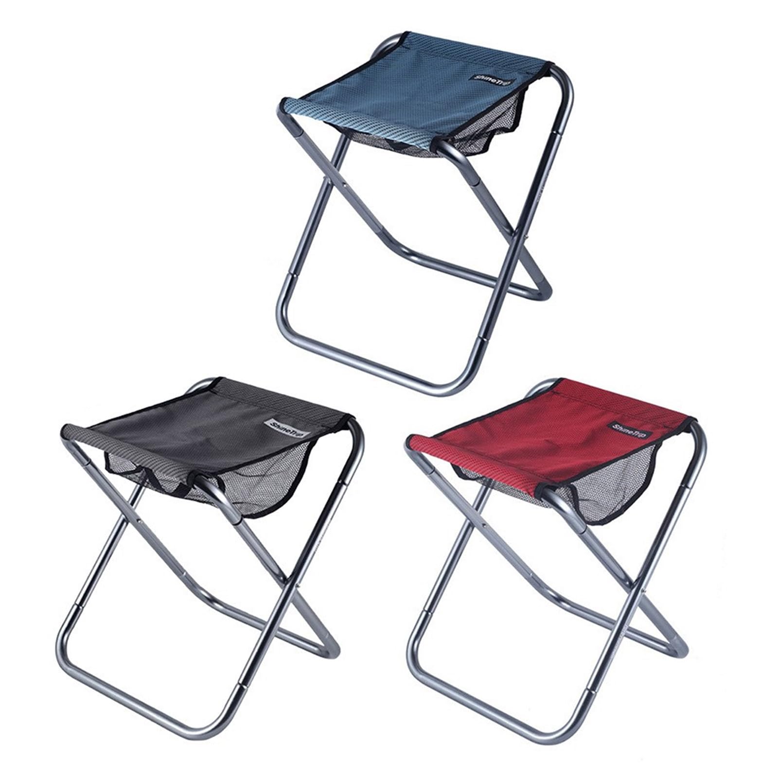 Generisch Taburete plegable ligero de aleación de aluminio para camping, taburete de pesca plegable con bolsa de transporte para adultos y plegable de aleación de aluminio para exteriores