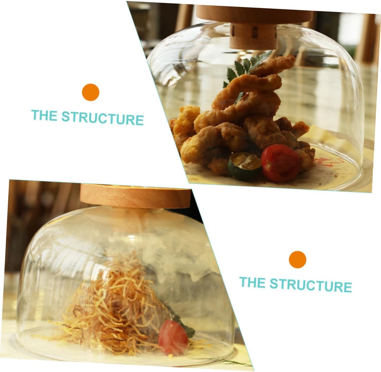 Smoking Cloche Dome Cover Glass Dome for Smoking Cocktails Desserts Food Smoke Infuser Cover with Construction and Smoke Retention 7.08In