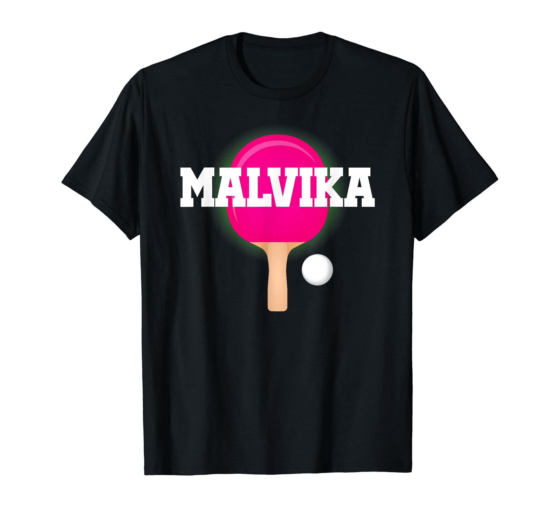 Table Tennis Sports FanMalvika Name Girls Table Tennis Ping Pong Game Racket Sports T-Shirt