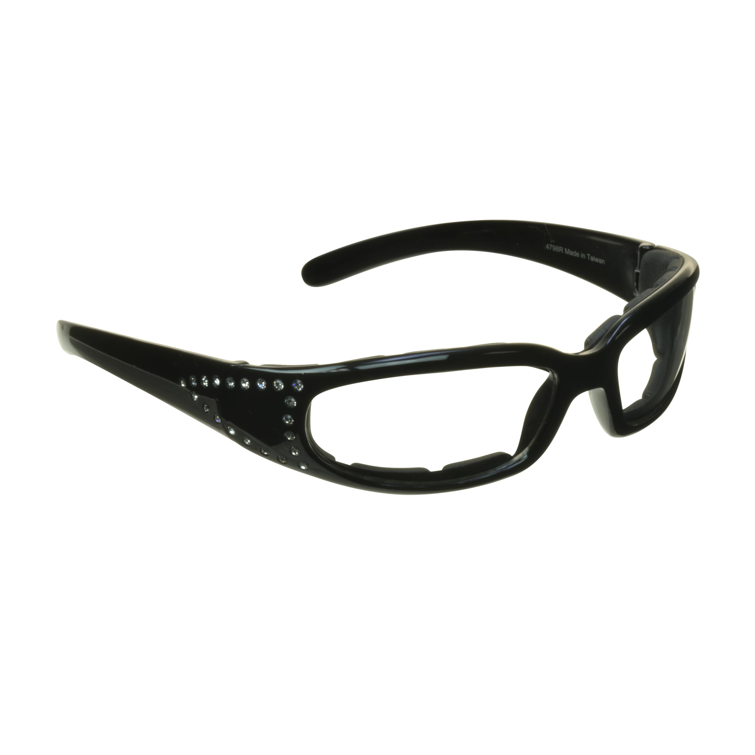 Bikershades Women Motorcycle Biker Foam Padded Wind Blocking Dust UV Protection with Rhinestone Bling