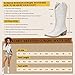 RURUNA Cowboy Boots for Women Mid Calf White Cowgirl Boots Square Toe Western Boots Womens Cowboy Boots Chunky Heel botas vaqueras para mujer