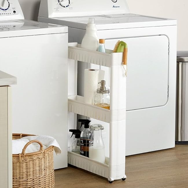 The Lakeside Collection Rolling Cart - 3-Tier Rolling Storage Cart-W0pjRWHI