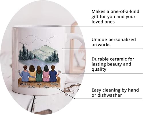 Miniatura 5 de Gossby Taza de café personalizada para mejor amiga, regalo personalizado para mejor amiga con diseño, nombre, Navidad, cumpleaños, regalo de amistad