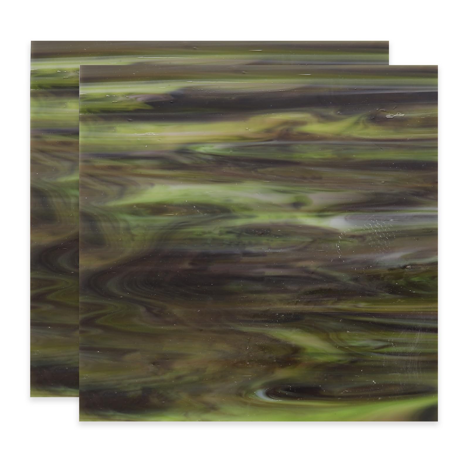 Mosaico de vidrio PATIKIL verde militar de 4 pulgadas para decorar lamparas y ventanas
