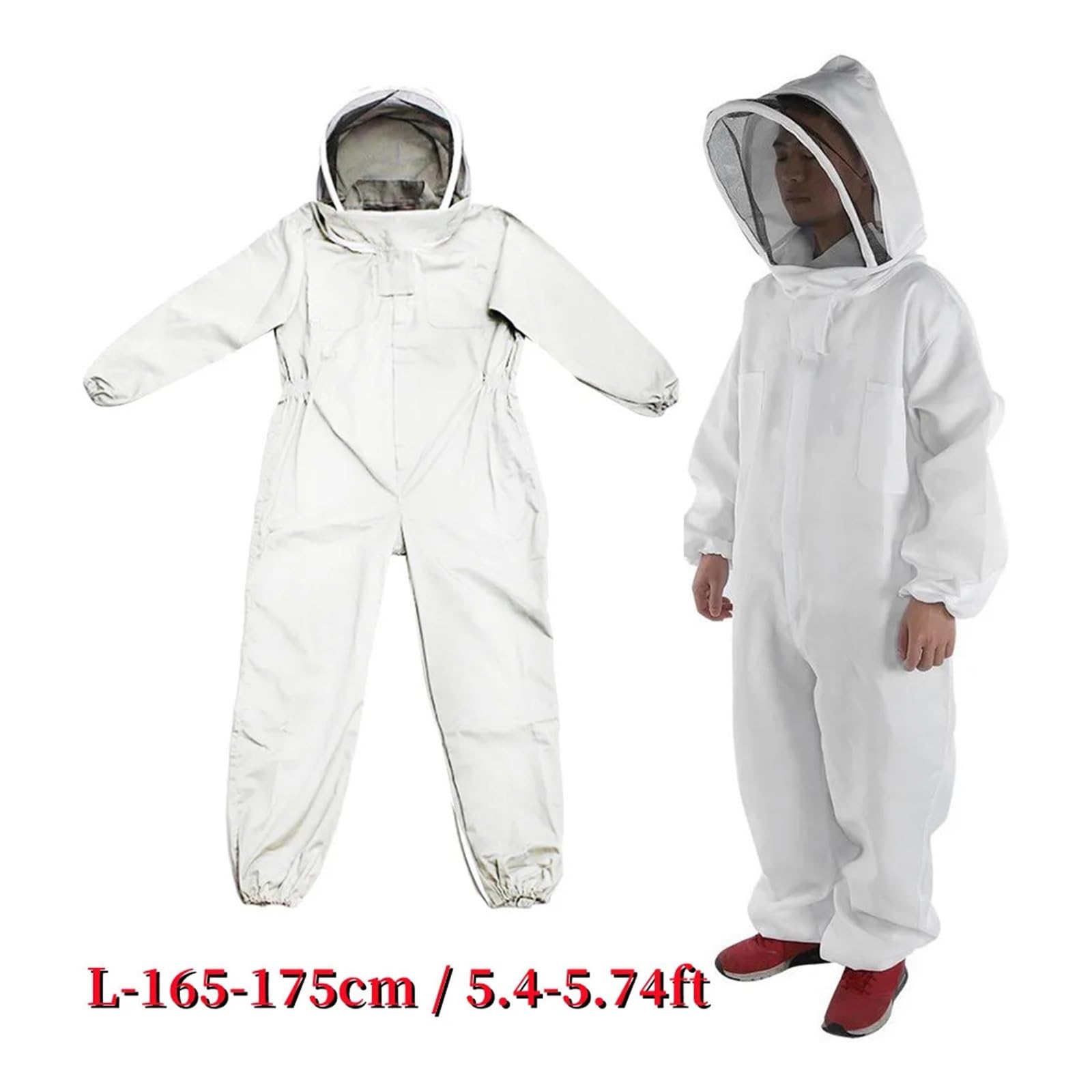 Kombinezon Pszczelarski, Kombinezon pszczelarski na całe ciało Profesjonalna odzież pszczelarska Ochrona Garnitur pszczelarski Kurtka Safty Veil Hat Dress Equipment(A L)