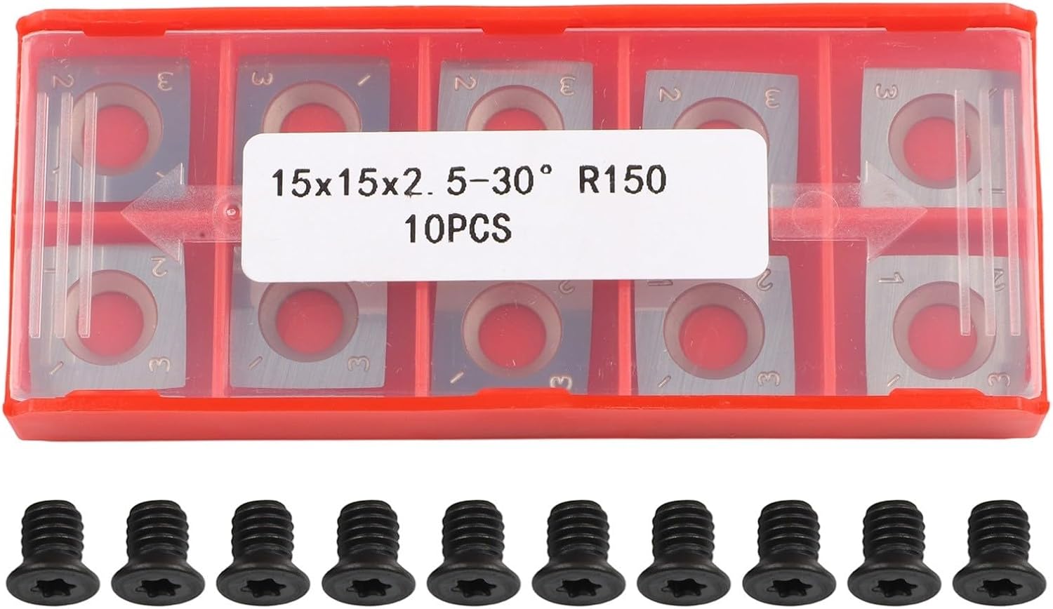 Carbide Inserts 15mm Square Cutters 15x15x2.5-R150 Replacement Tool for Woodworking Planer CNC Machine