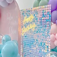 Vista 53 de 36 Panels Giltter Wall Backdrop Pink Shimmer Wall Backdrop for Party Wedding Birthday Engagement Bachelorette Parties Anniversary Decoration