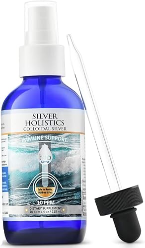 Miniatura 4 de SILVER HOLISTICS - Solución líquida de plata coloidal de 10 PPM - 16 onzas en botella de vidrio - Suplemento de plata para apoyo inmunológico