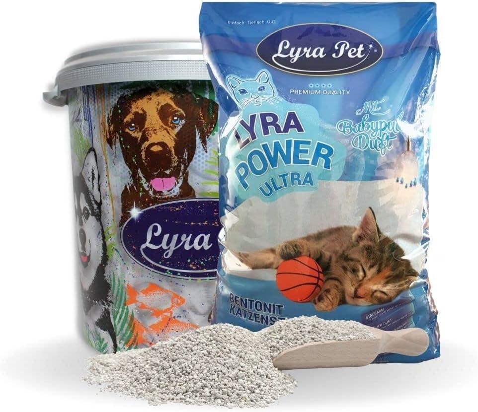 Lyra Power Clumping Silica Katzenstreu - 6x5L (30L) + 2 Spielmäuse | Stark Klumpend, Geruchsneutralisierend