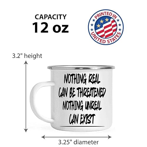 Miniatura 6 de Inspirational Gift for Everyone - Wedding Present for Nephew - Nothing Real Can Be Threatened, Nothing Unreal Can Exist Navy - Large 12 Oz White