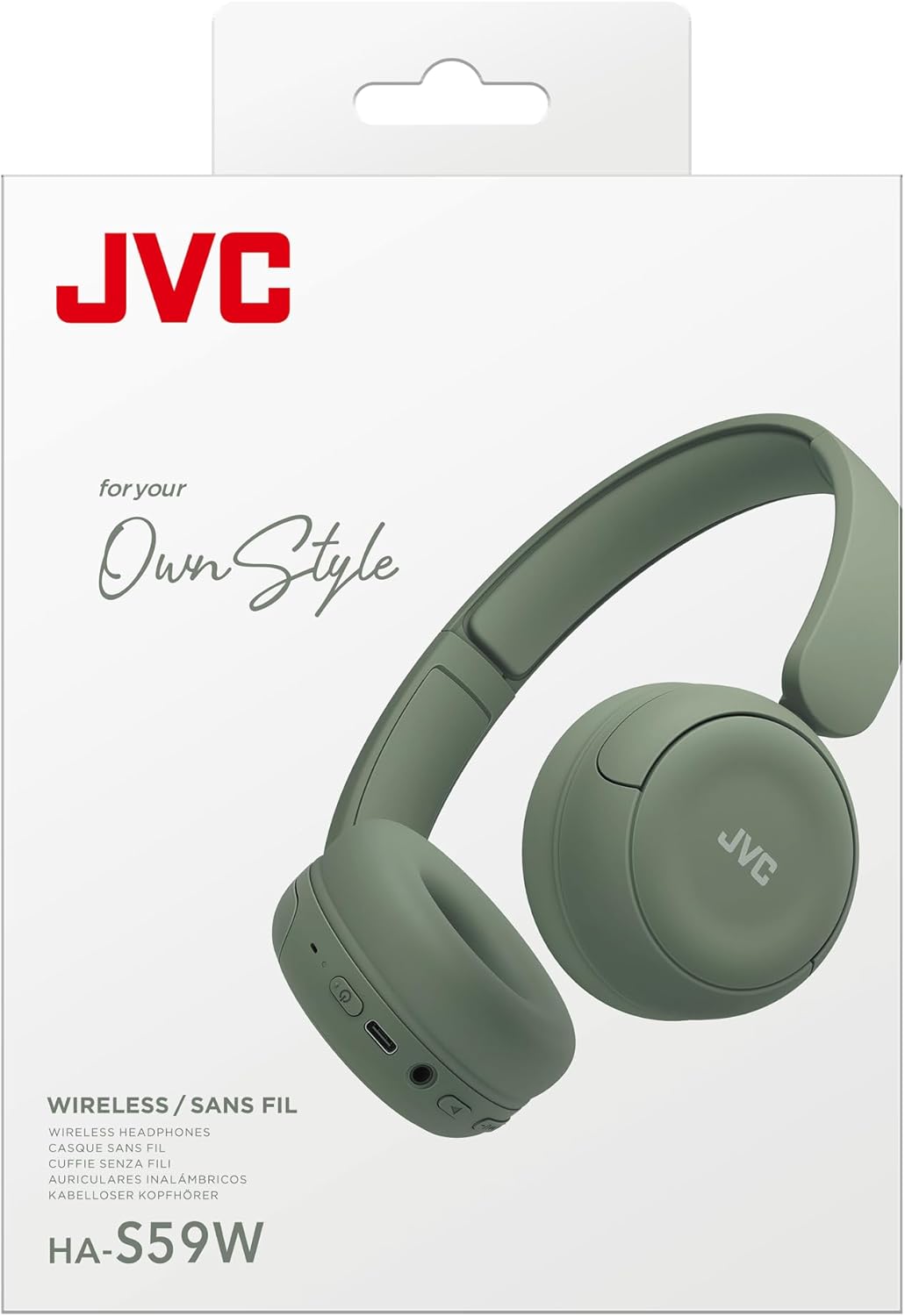 JVC Wireless Headphones with 50H Battery Life, Soft Cushions, Foldable Design, Bluetooth 5.3, Multipoint Connection, App EQ, Built-in Mic – Matte Green - HAS59WG - Image 5