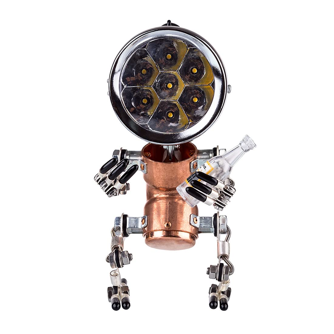 3D Metall Puzzle Steampunk Roboter Tischlampe, Vintage Industrial Tischlampe Steampunk Lampe Eisen Retro Nachttischlampe, Retro-Deko & Geschenkidee für Erwachsene