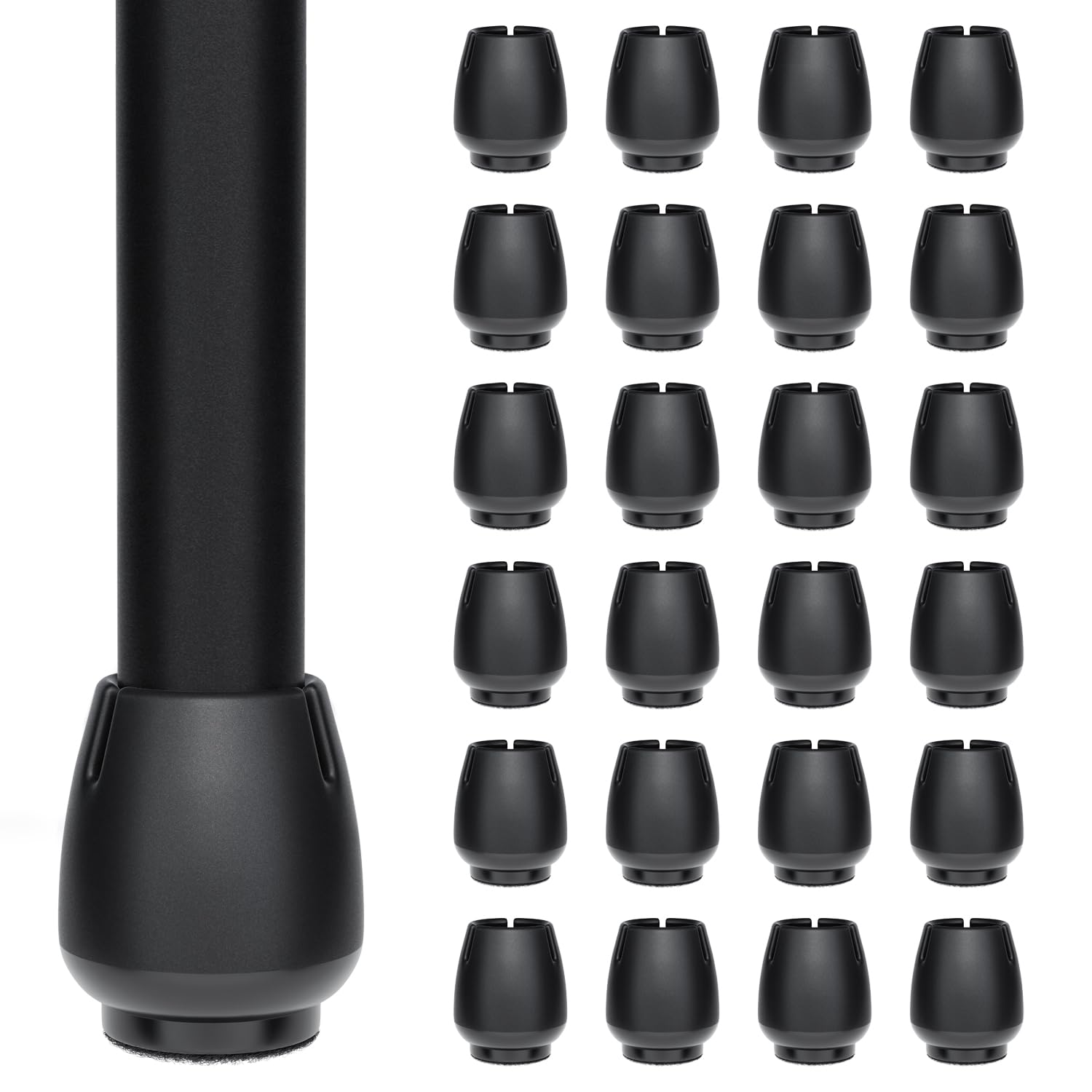LEIFENY 24PCS Extra Small Rubber Chair Leg Floor Protectors(0.6"-0.7"), Felt Furniture Leg Cap Covers, Protect Floors from Scratches and Reduce Noise
