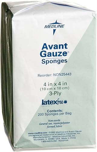 Medline NON25443Z - Esponja de gasa 40 x 40in 3 capas Ns Lf paquete de 200