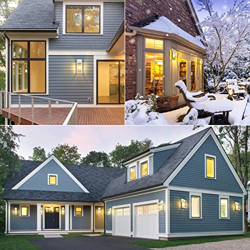 BesLowe Outdoor Wall Light Fixtures, Exterior Waterproof Wall Lanterns, Porch Sconces Lighting with E26 Sockets, Modern White Outside Lights for House Patio Front Door Entryway, 2-Pack - Image 7