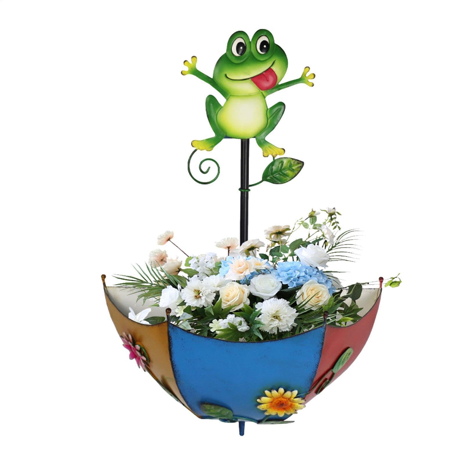 Jardinière parapluie en métal | Support mural fait main pour fleurs et plantes
