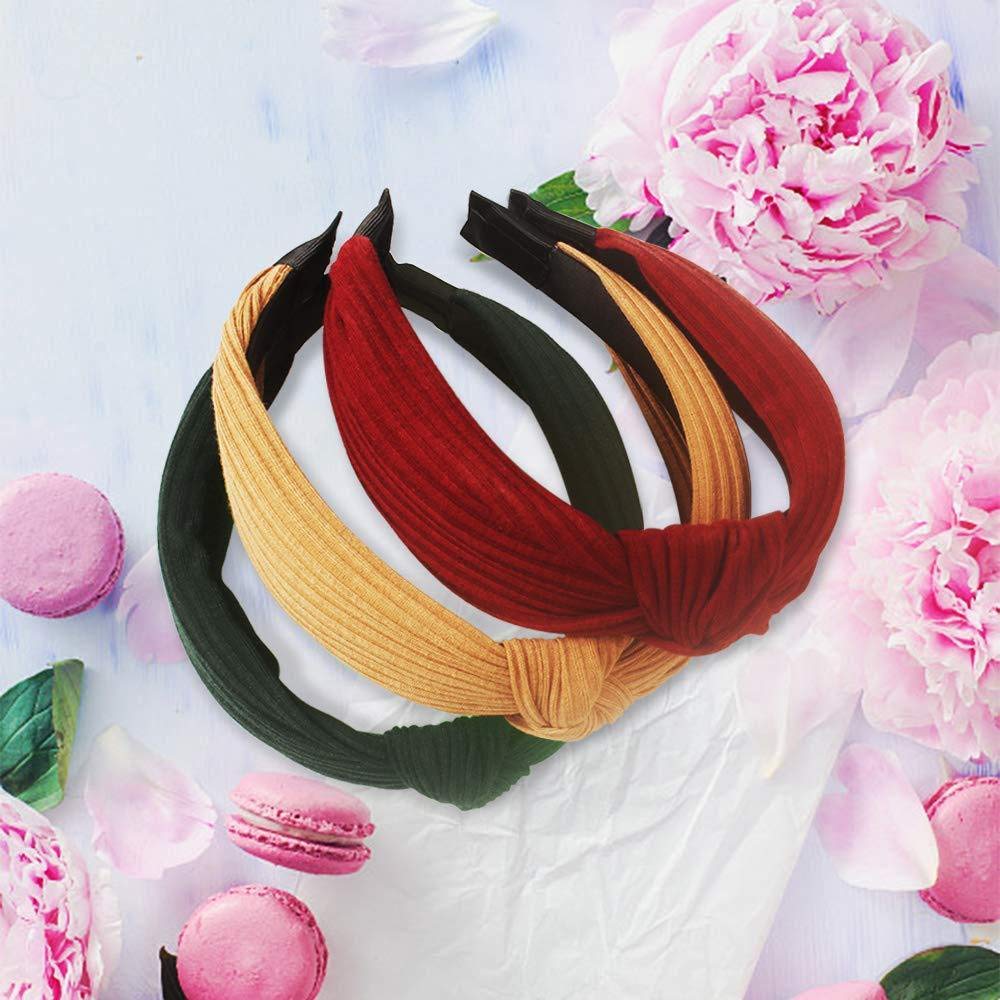Cerchietti Per Capelli Donna, 10 Pezzi Fasce Larghe Antiscivolo Lavorate A Maglia Accessori Per Capelli Elastici Per Capelli Con Turbante In Tessuto