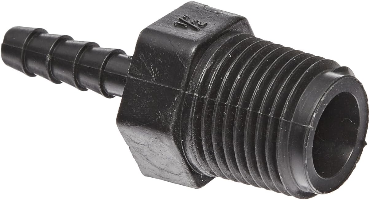 Banjo HB050-025 Polypropylene Hose Fitting, Adapter, 1/2" NPT Male x 1/4" Barbed