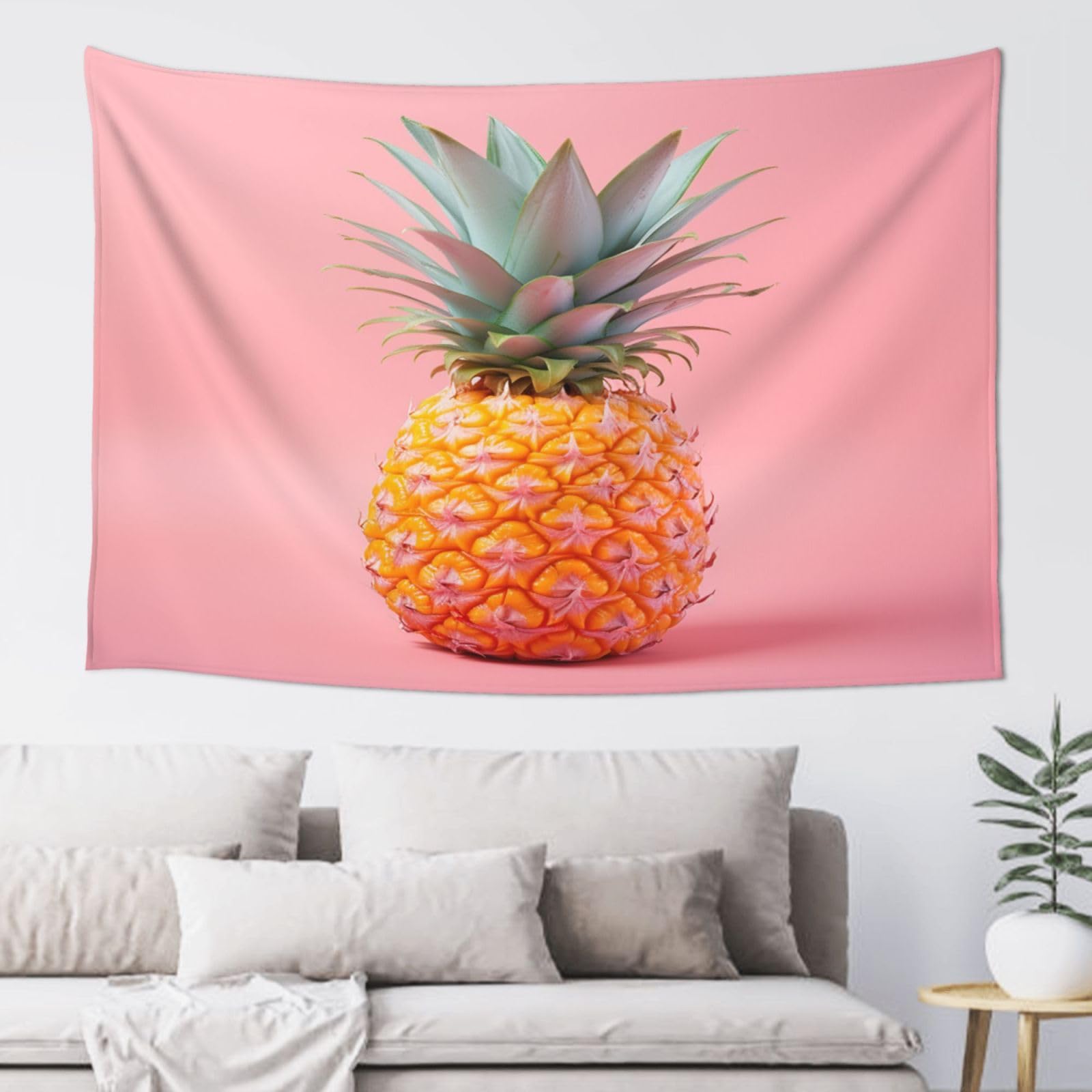 QMKFWT A Pineapple Tapestry Aesthetic Wall Hanging Tapestries 60'' x 40'' Boho Tapestries Vertical Wall Art Decorative Funny Vintage Poster Flag Tapestry for Bedroom Living Room Decor