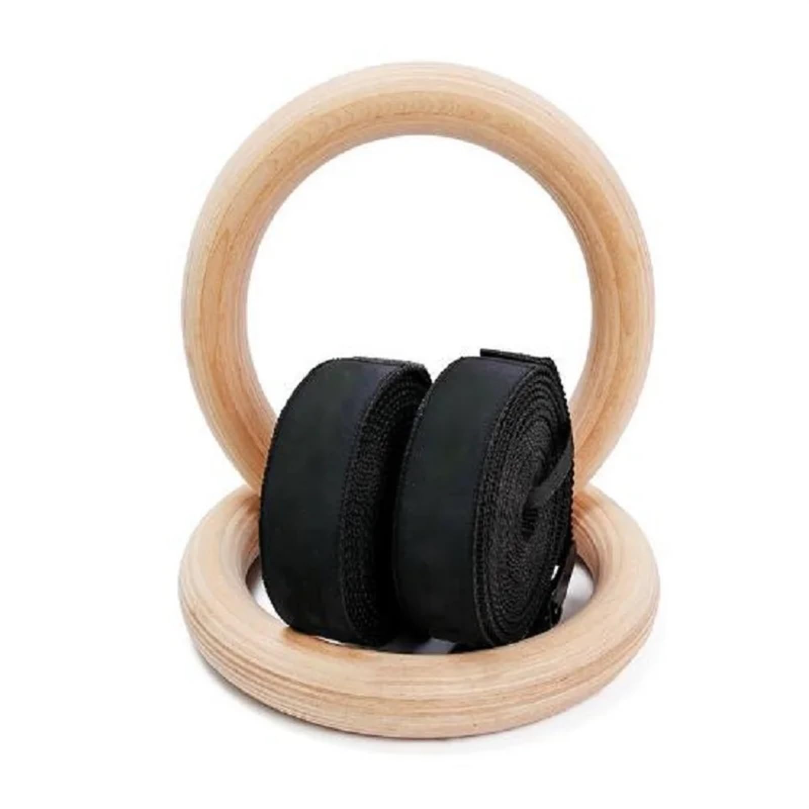 Anelli da Ginnastica in Legno con Cinghie Regolabili con Fibbia, Cintura Antiscivolo for Allenamento della Forza, Palestra Domestica, Allenamento Completo del Corpo per la Ginnastica
