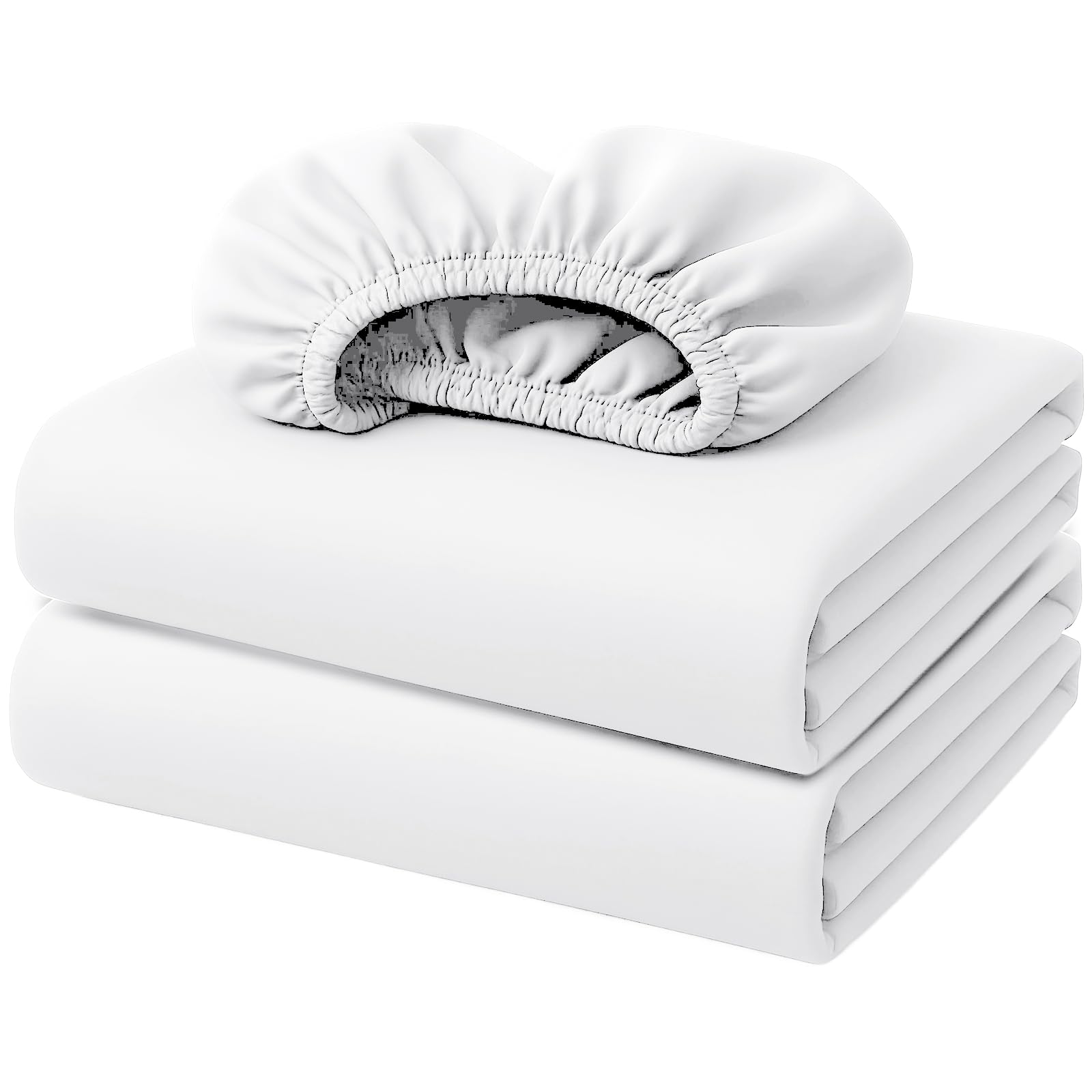 Pamposh Single Fitted Sheet Pack of 2 Extra Deep Pocket 40 cm (16 inches) - Easy Care, OEKO TEX Certified - Premium Brushed Microfibre - Ultrasoft Hypoallergenic & Fade Resistant Bed Sheets