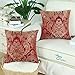 CaliTime Throw Pillow Covers Pack of 2 Supersoft Vintage Damask Floral Cushion Cases Shells for Couch Sofa Home Decor 18 X 18 Inches Burgundy
