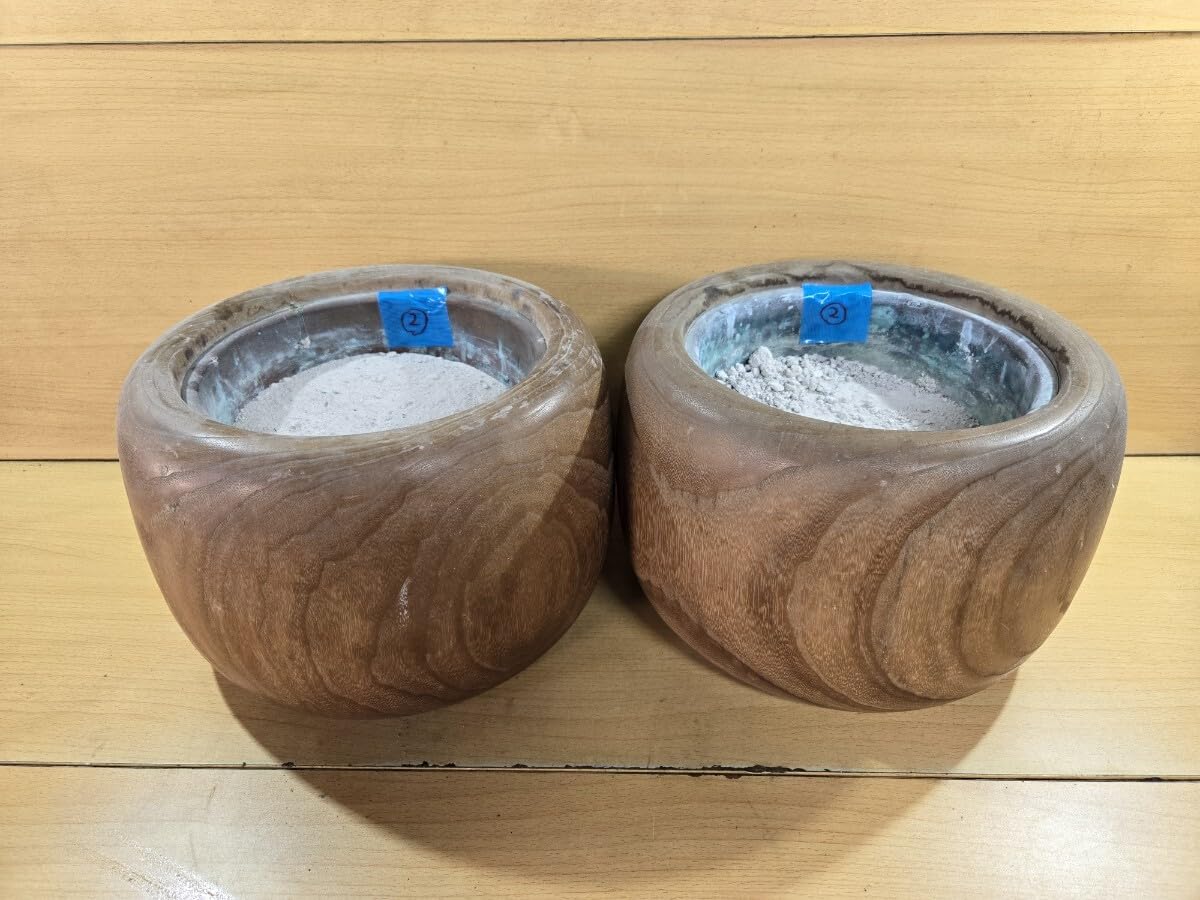 Amazon.co.jp: ②木製火鉢2個セット手あぶり古道具丸型煎茶道具 303 