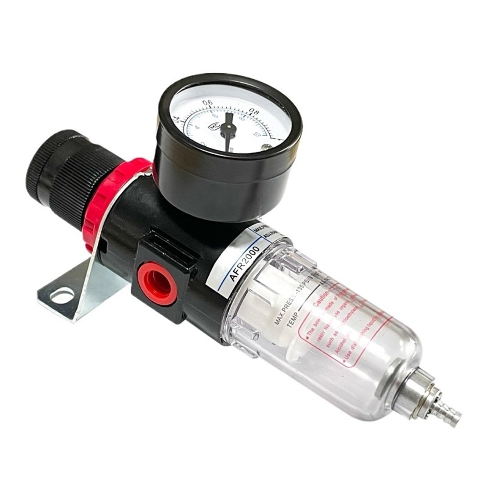 AFR2000 1/10.2 cm Sprężarka Powietrza Separator Wody Filtr Regulator Procesor Powietrza Ręczny Drenaż (AFR2000 UE Armatura)