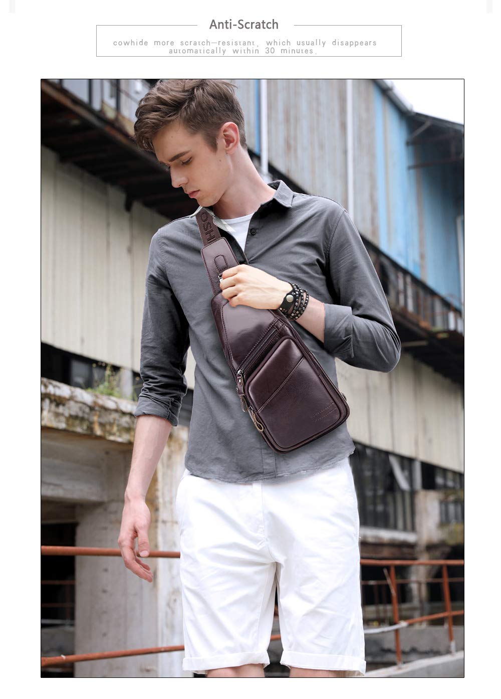 Uomo Borse A Spalla Moda Casual Vera pelle Borse A Tracolla