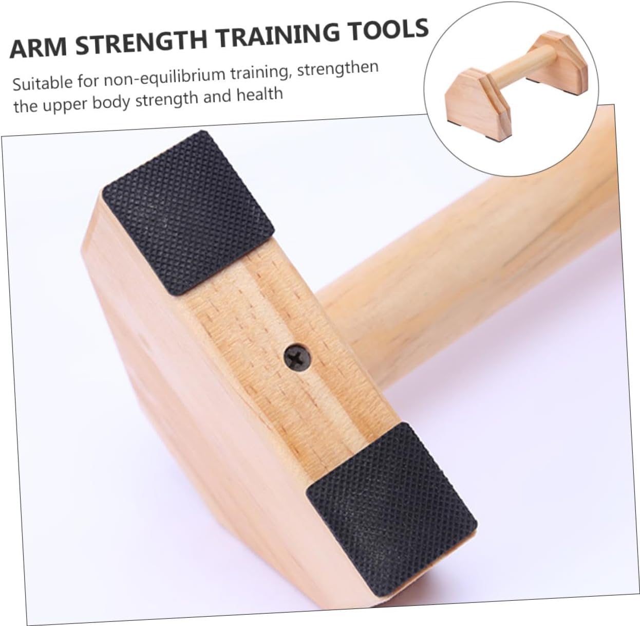 Pine Wood Push-up Stands for Home Workout Equipment Non-slip Fitness Push Up Bars to Strengthen Arms and Balance Protective Grip for Injury Prevention