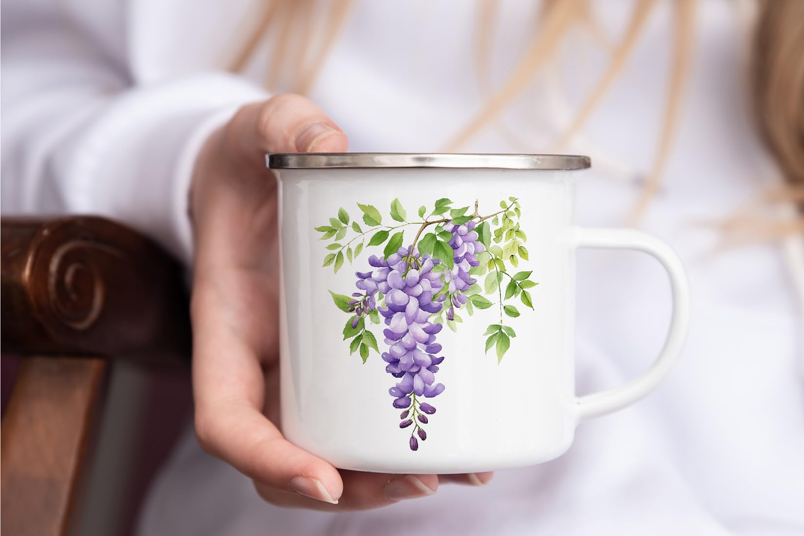 MAXIKIWI - Durable Enamel Coffee or Tea Camping Mug for Indoor Outdoor Use - Gardening Collection - 350ml - Image 4