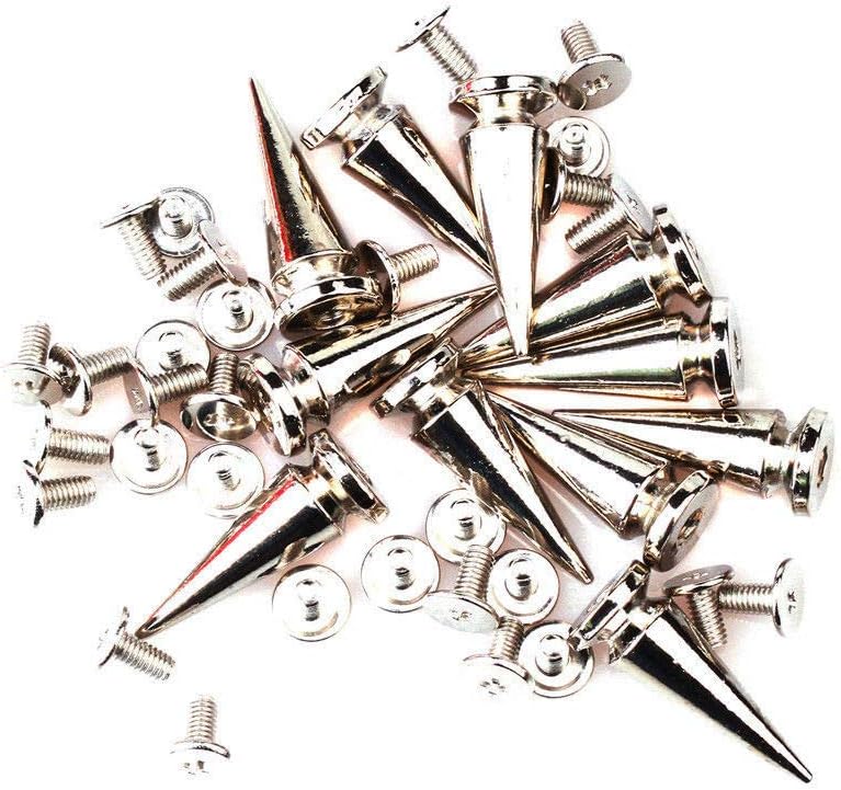 Rivets Fastener, Press Studs,Snap Screw,100sets 25mm Silver Rivet Studs Screwback for Bags Clothes Shoes Leather Craft DIY Making