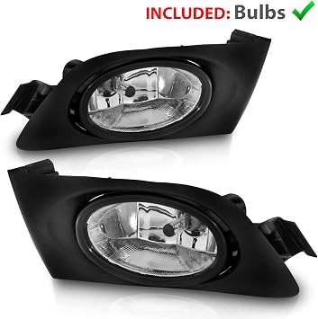 for 2001-2003 Honda Civic 2Dr/4-Door Clear Halogen Replacement Bumper Fog Light Assembly Pair - Passenger and Driver Side