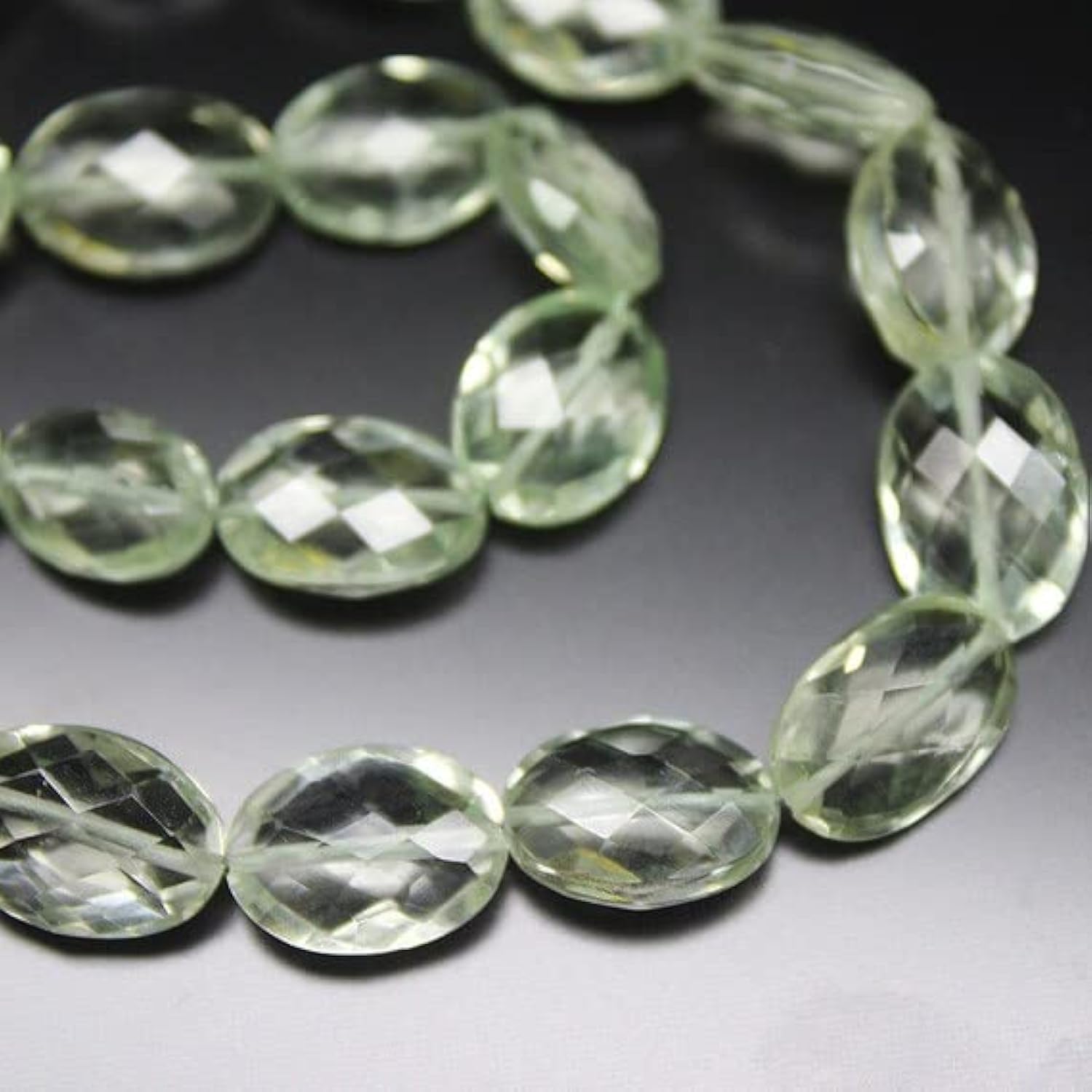 Prasiolite améthyste verte ovale facettée 13-16mm perles créations