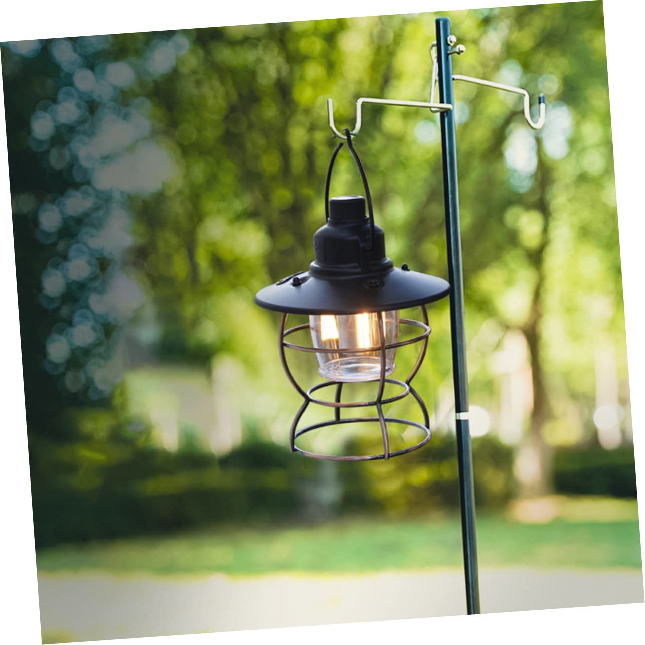 GALPADA Portable Camping Light Holder Outdoor Lamp Rack Aluminum Alloy Construction Double Hook Design for Stability for Hiking