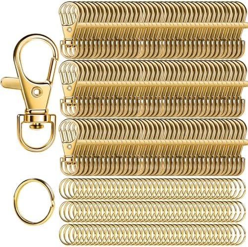 LEOBRO 240PCS Lobster Claw Clasps and Key Rings, 120PCS Keychain ...
