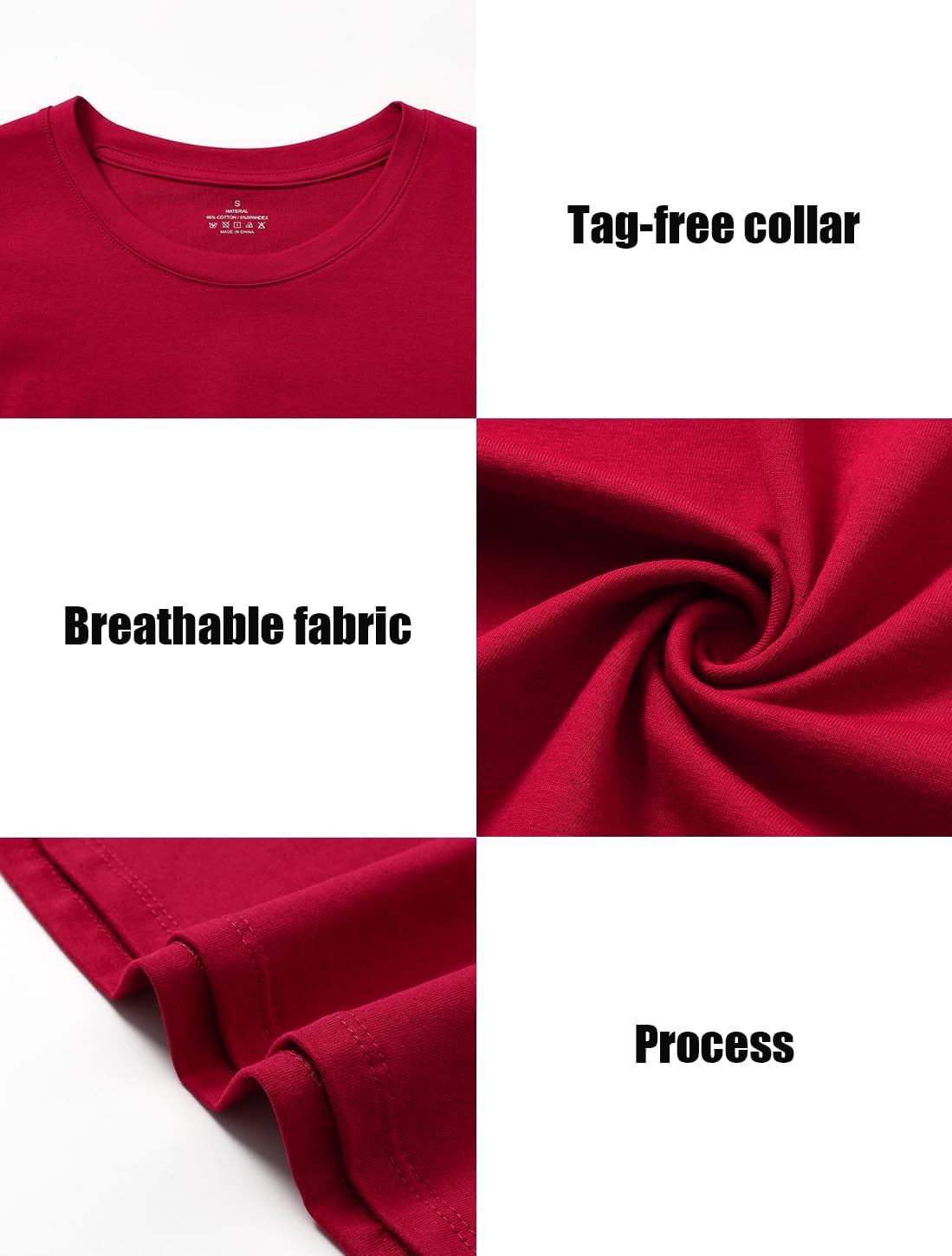 Cosy Pyro Cotton Long Sleeve T Shirt for Women Crew Neck Classic-Fit Workout Shirts Soft Solid Basic Tee - Image 6