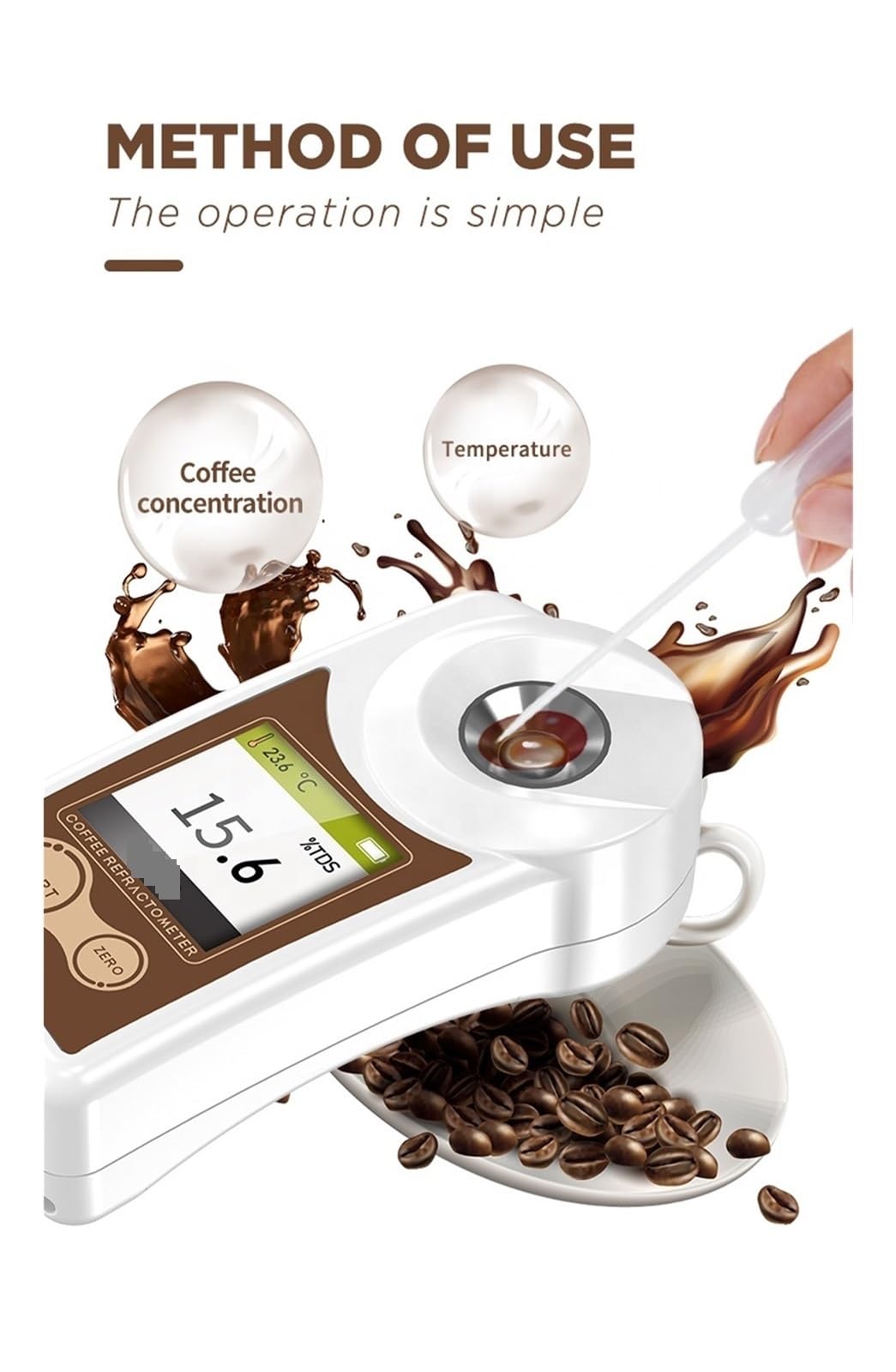 Medidor Digital de Densidad café Brix TDS, densitómetro, refractómetro concentración, Bebidas azucaradas para Laboratorio