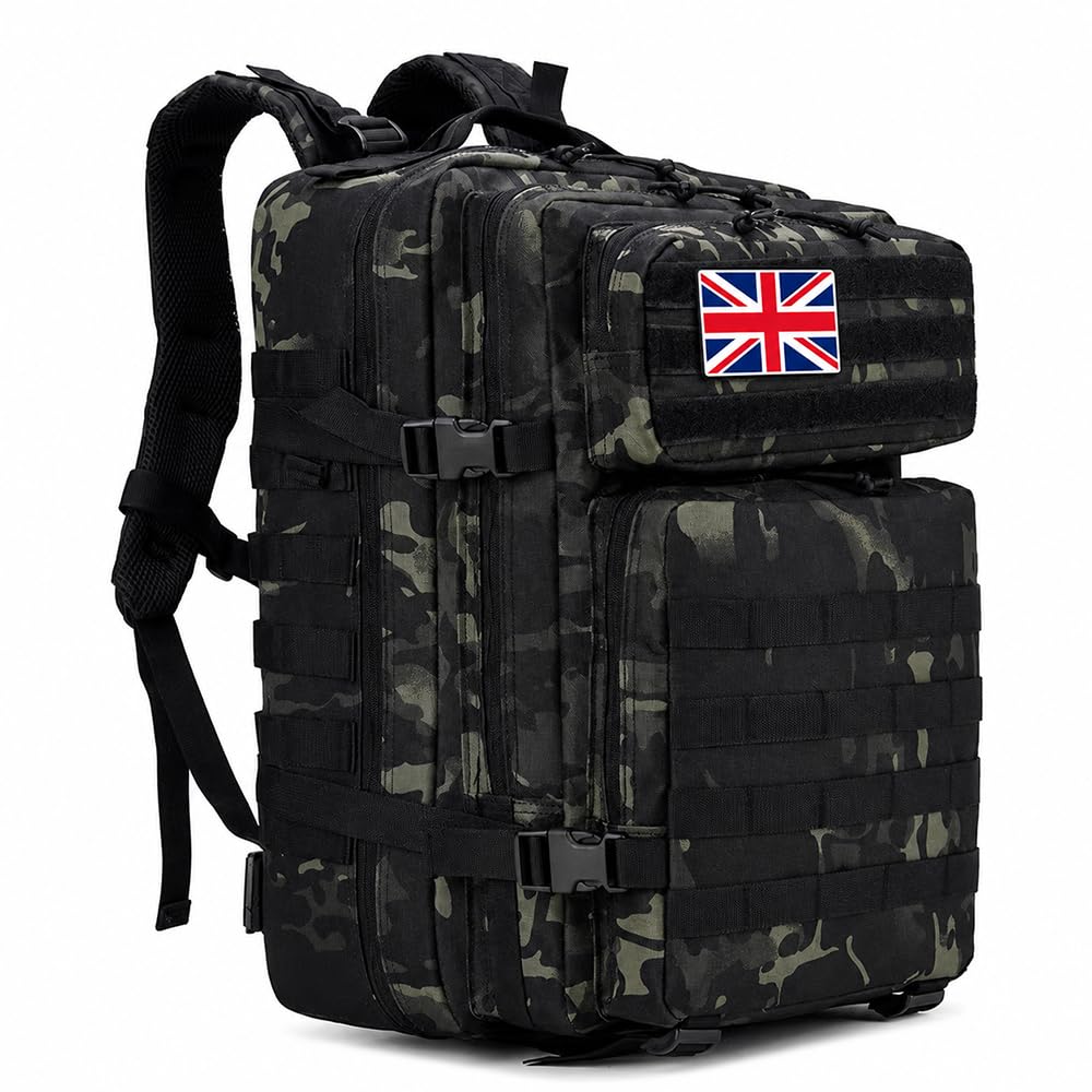 45L Military Tactical Backpack, MOLLE 3 Day Rucksack for Hiking Camping
