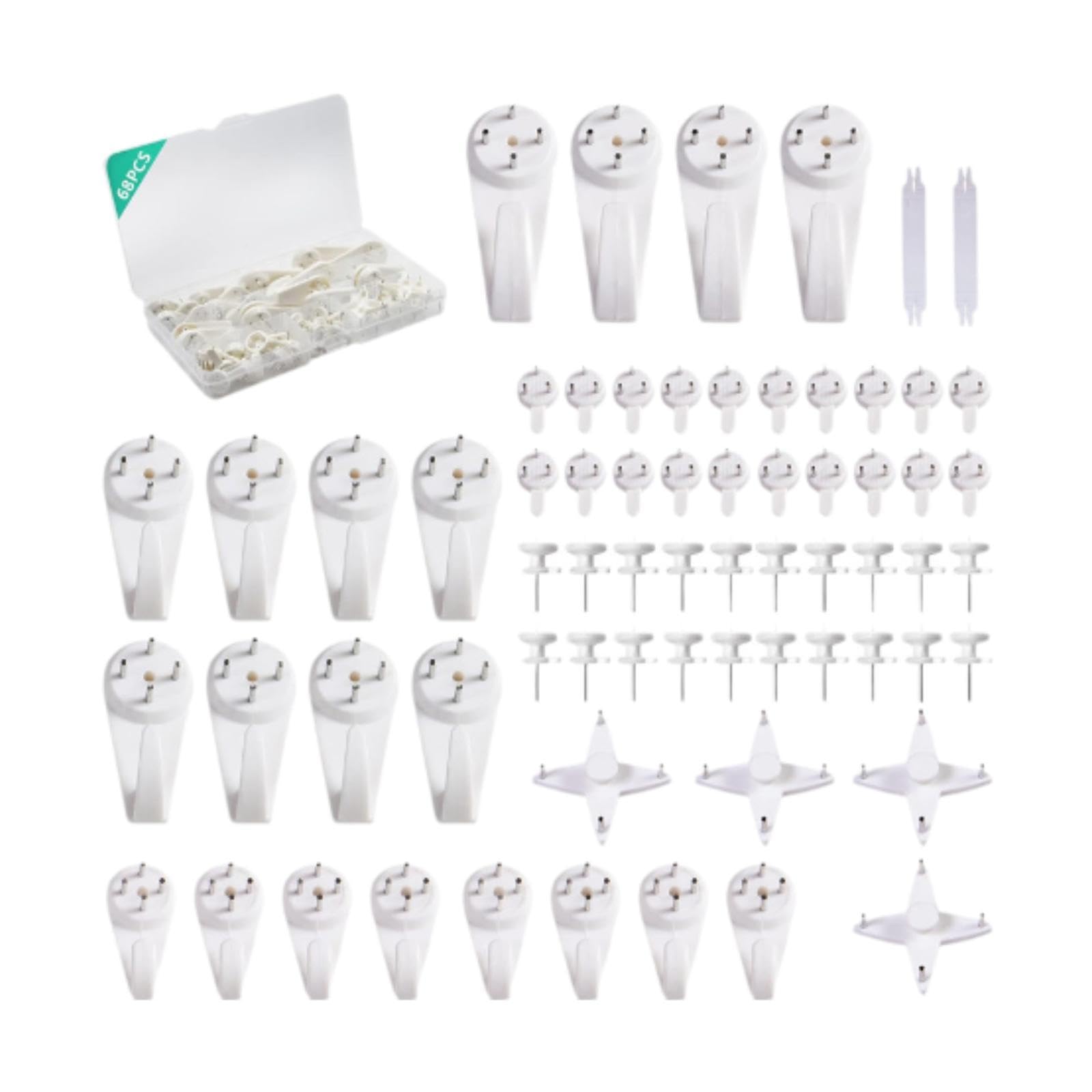 Neaxgeandx White Picture Hanging Hooks Set Frame Hangers For Hard Walls Hanging Pictures Hats