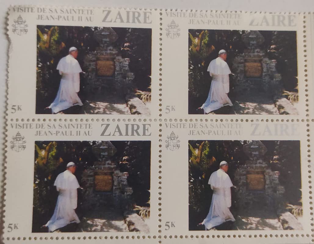 Zaire Visit De sa saintete Jean-Paul II AU - Block of 4