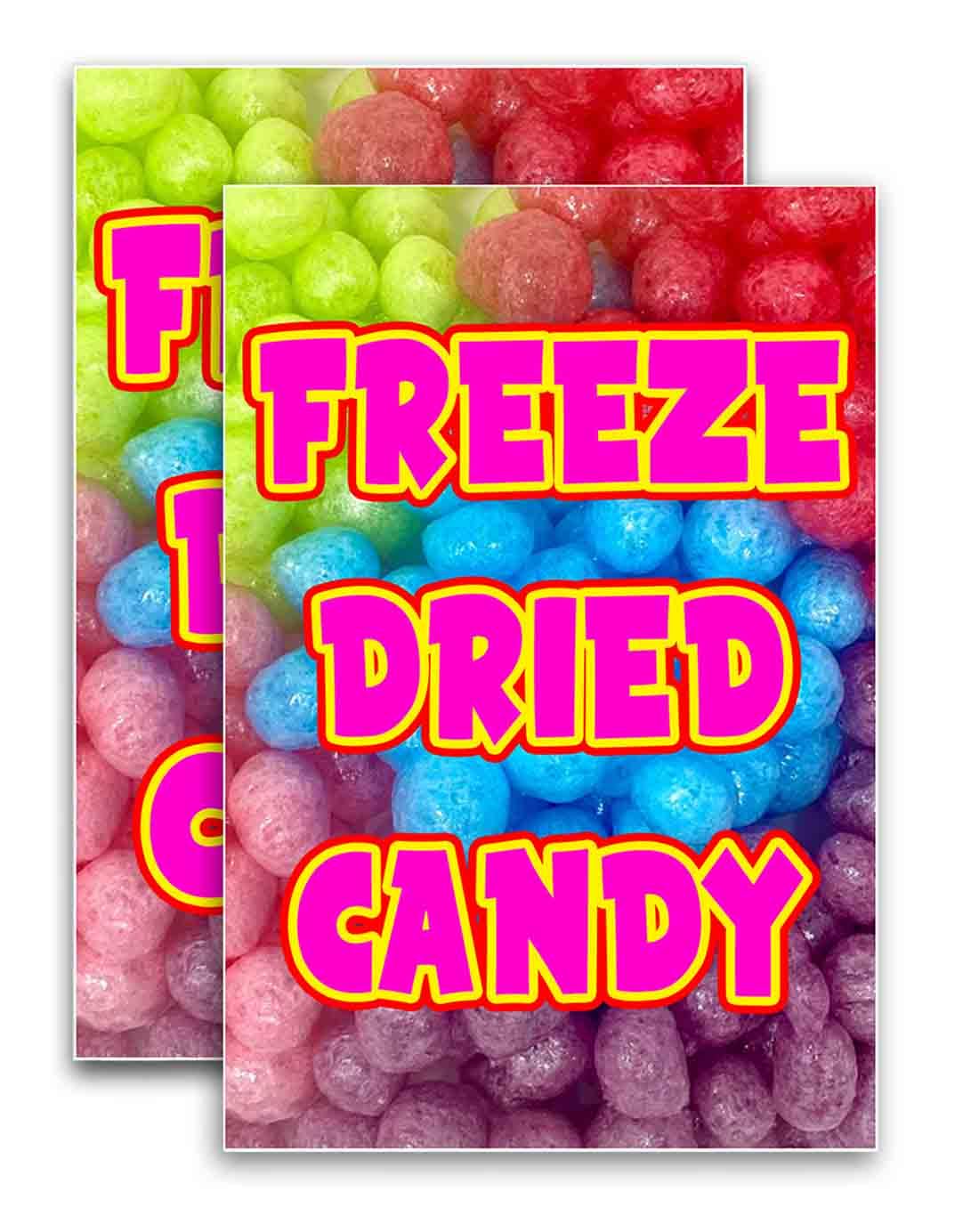 Freeze Dried Candy (24" X 36") Vinyl Decal Only (Pack of 2) |Sign|Sticker|Poster |Food, Desserts, Sweets, Treats