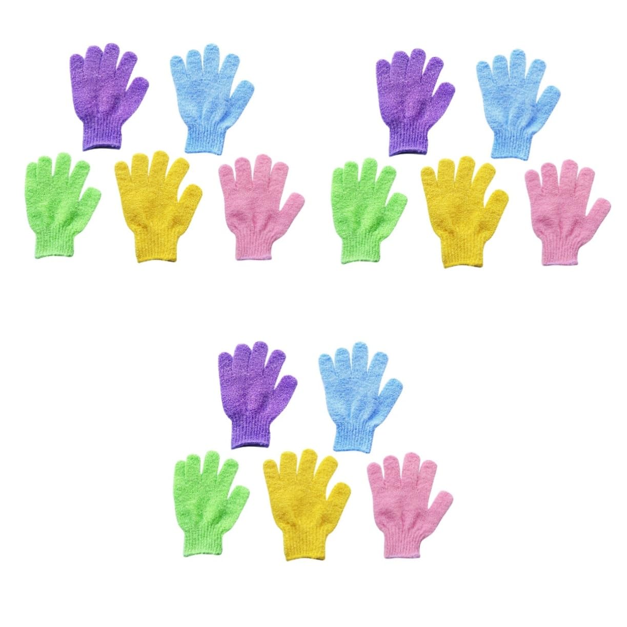 FOMIYES 15pares Guantes Exfoliantes De Cinco Dedos Manopla De Baño y Sauna Para Hombres y Mujeres Para Exfoliación y Masaje Corporal Uso Doble Lado Material Resistente y Lavable