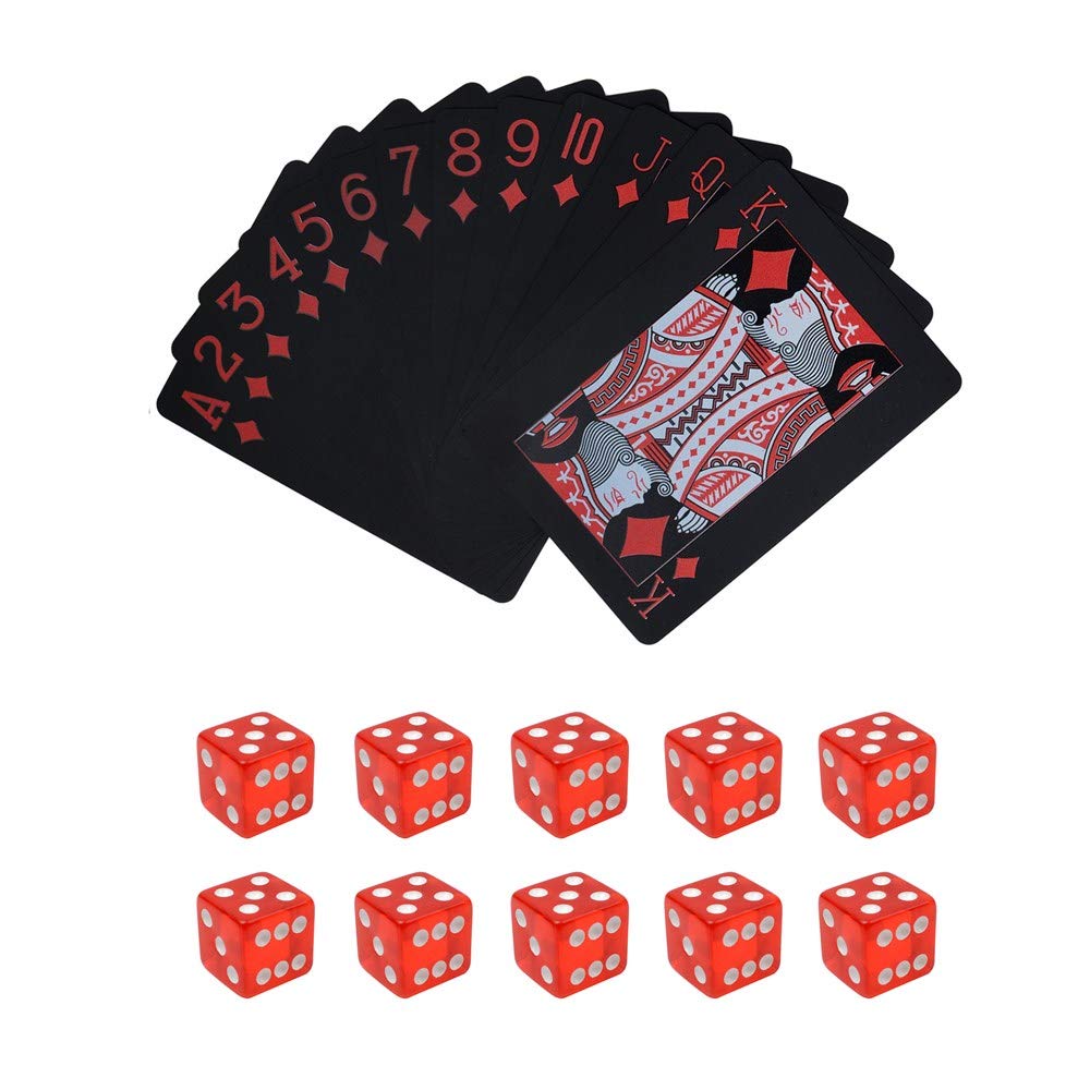 Poker Playing Cards Dice Sets Poker Table Cards PVC Waterproof Stacking Cup Dice Grade AAA Precision 19mm Serialized Casino Craps Dice with Razor