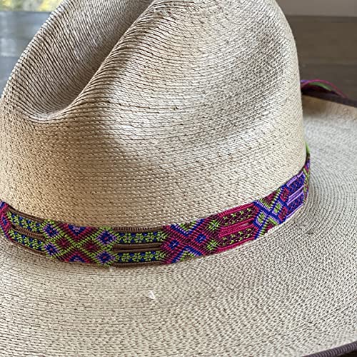 Trenzado Collection, Hatband Handwoven Silk Wrap Around Adjustable Purple Tones, Colorful, Western Guatemala, Cowboy Hatband, Headband #TOP2