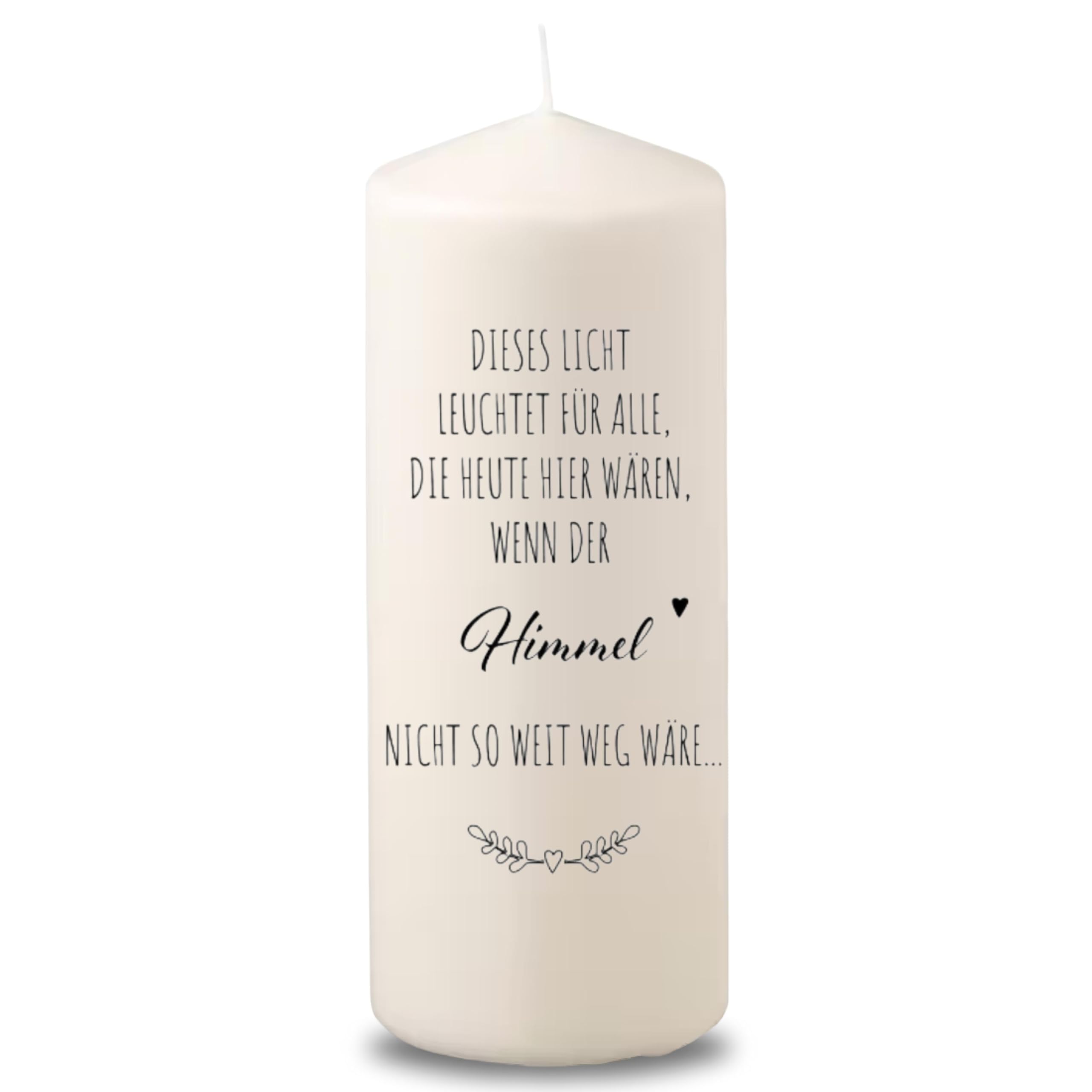 Villa Rosa Lotta – Trauerkerze Grabkerze mit Spruch „Franz“ Erinnerung an Verstorbene | als Trauergeschenk oder Grablicht, Grabschmuck | 15 cm hoch & 7 cm Durchmesser | Sternenkinder Andenken Trauer