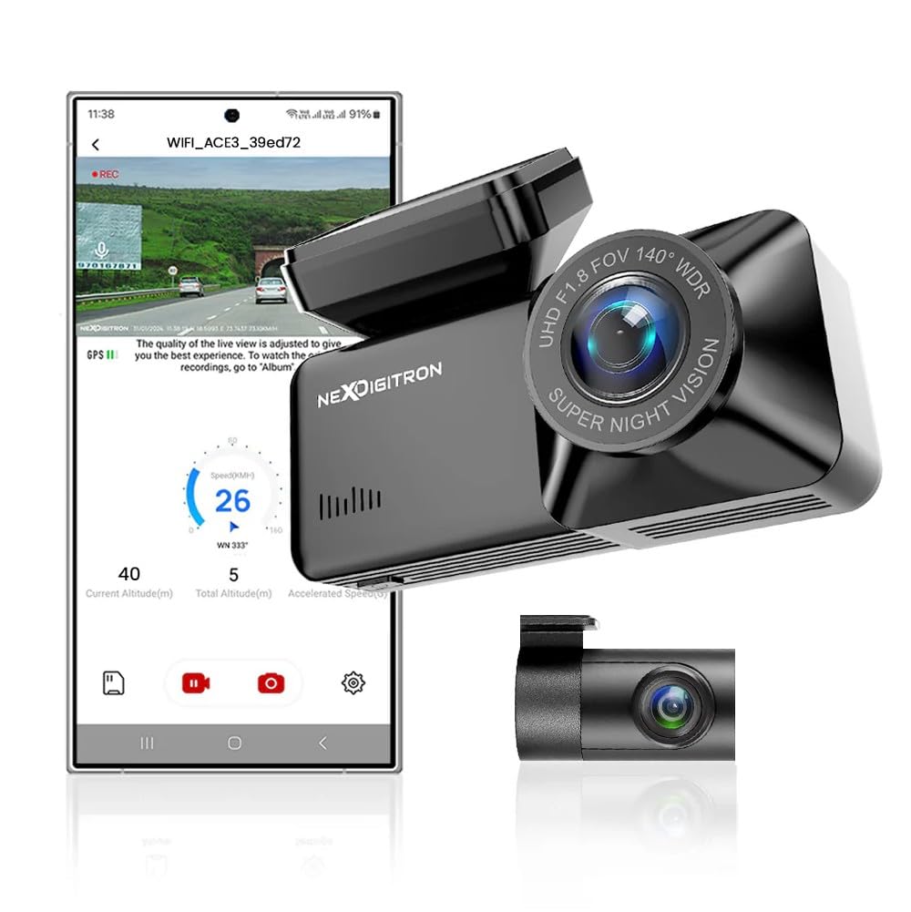NEXDIGITRON ACE 3 Dual Dashcam with in-Built GPS Logger, Native 2.5K Front & FHD Rear, Made in India, Super-Capacitor, Wide Angle Lens, G-Sensor, WiFi, Parking Mode, Upto 256GB Supported-image-9