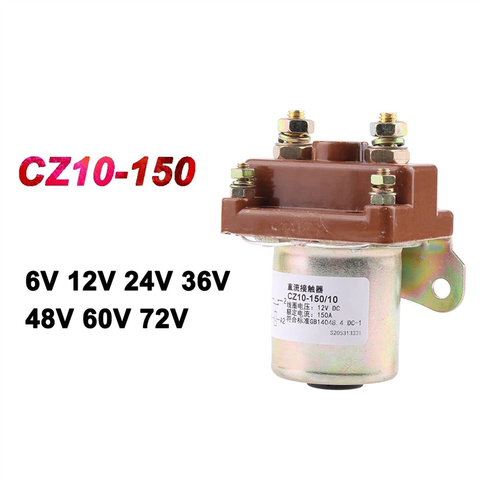 CZ10-150 150 A NO samozamykacz 6 V 12V24V36V48V60V DC stycznik do silnika, chwytak elektryczny, wyciągarka samochodowa, 1 sztuka (12 V)